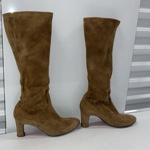 Christian Louboutin Womens Suede Knee High Boots 
Size EU37 Tan Suede
